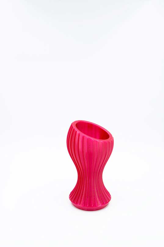 Ribbed Vase Rood