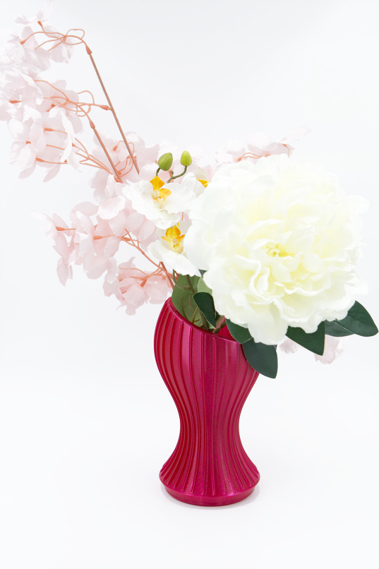 Ribbed Vase Rood - Afbeelding 2
